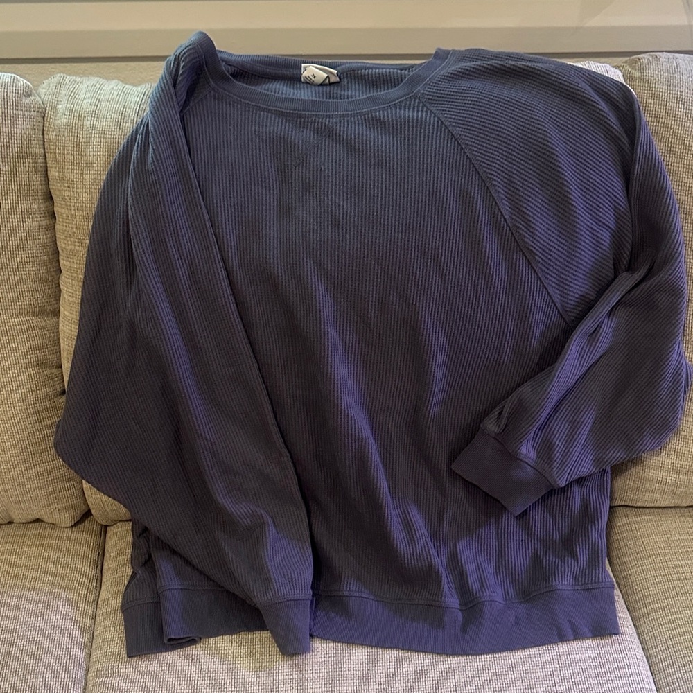Ava & Viv Navy Blue Waffle Knit Sweater